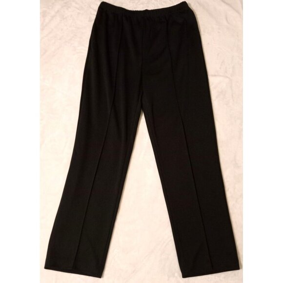 Blair Womens Straight Leg Pleated Pull On Pants Black Elastic Waist 18 w… - Picture 1 of 8